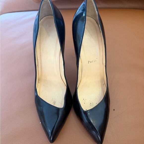 Christian Louboutin Black and Red Stiletto Heels - Picture 2 of 11